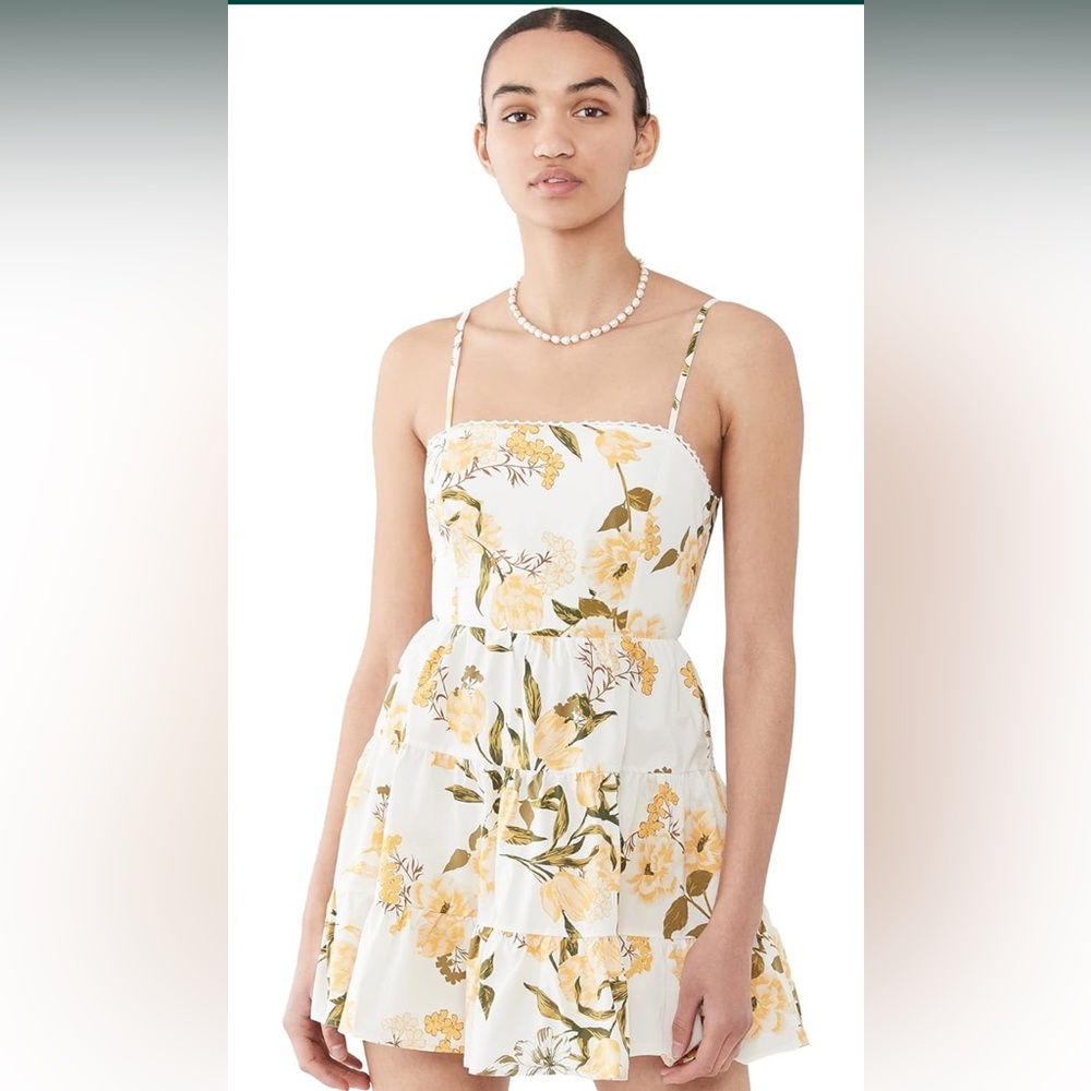 Steve Madden’s BB Dakota Yellow Floral Tiered Dress